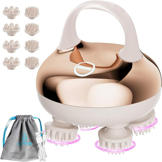 COMFIER Cordless Scalp Massager Hair Growth with 3 kneading Modes, Gifts,Waterproof Head Massage with 8 Claws for Deep Cleansing,Head Scratcher,Body Massager for Stress Relief,Cat Massage