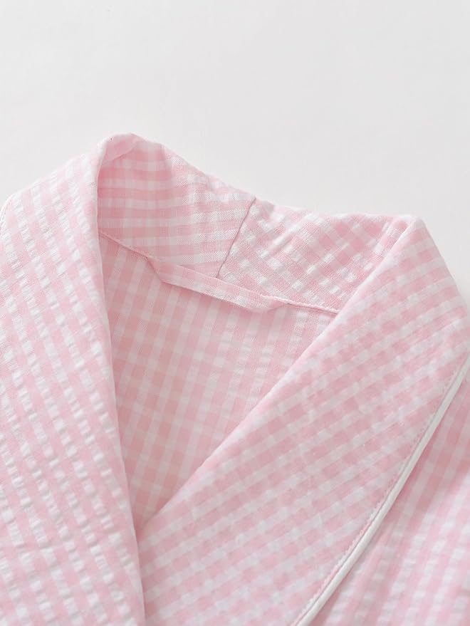 Latuza Women's Seersucker Robe Cotton Bathrobe with Pockets