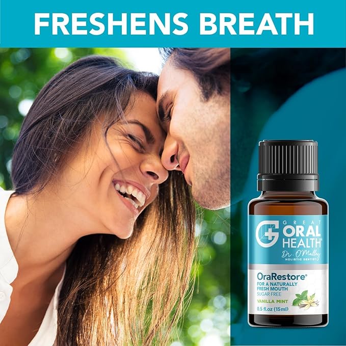 OraRestore Bad Breath Treatment for Adults Halitosis: Dentist Formulated Oral Rinse Concentrate Tooth Oil Liquid Toothpaste, Fresh Breath Mouthwash for Dry Mouth, Oral Care, Healthy Gums, Teeth -2pack