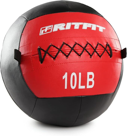 RitFit Medicine Ball / weight ball / Soft Medicine Ball / Wall Medicine Ball / Soft Wall Ball / Wall Ball set/ Medicine Balls for Exercise and Conditioning Workouts, Fitness Gym Equipment for Core Training and Cross Training (5/10/15/20/25/30 lbs)