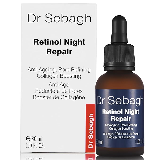 Dr Sebagh Retinol Night Repair (1 fl oz) - High-Strength Retinol Serum for Face - Skin Booster Serum with Vitamin E, Rosehip Oil & Squalane - Boosts Collagen & Brightens Skin