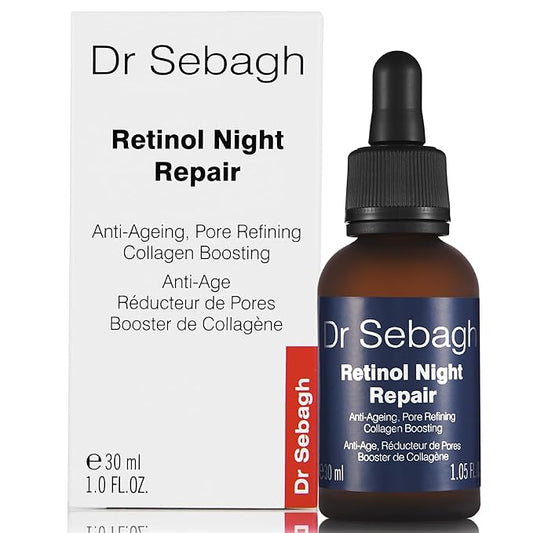 Dr Sebagh Retinol Night Repair (1 fl oz) - High-Strength Retinol Serum for Face - Skin Booster Serum with Vitamin E, Rosehip Oil & Squalane - Boosts Collagen & Brightens Skin