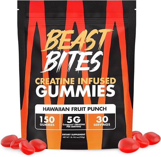 BEAST BITES - Creatine Infused Gummies - 5g Creapure Creatine Monohydrate Per Serving - NSF Certified for Sport - 30 Servings