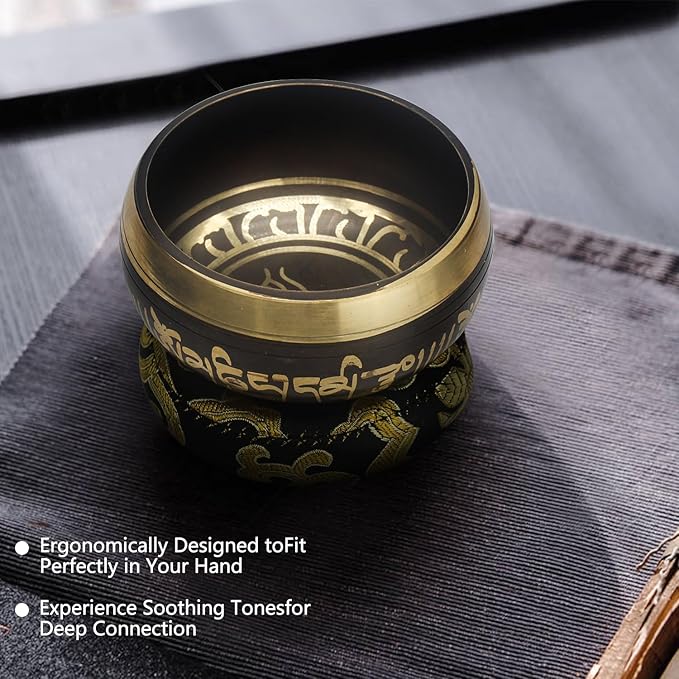 Tibetan Singing Bowls Set~ Meditation Sound Bowl hand Hammered in Nepal For Yoga, Meditation, Mindfulness, Healing & Chakra balancing