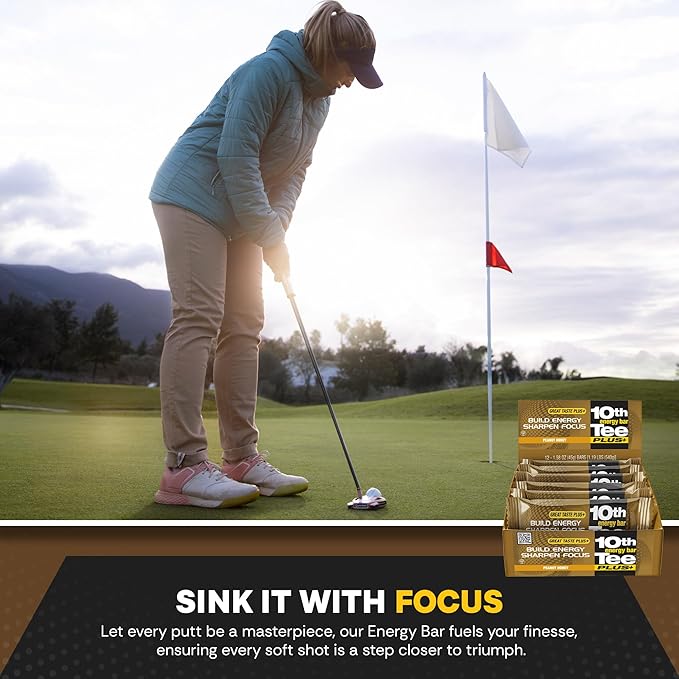 10th Tee PLUS+ Peanut Honey Bars made with Natural Ingredients | Golf Energy Bar, Easily Digestible Bar Healthy office Snacks | Best breakfast bars 12-45 grams bars