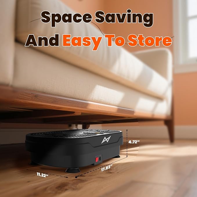 AXV Vibration Plate Fitness Platform Exercise Machine Vibrating Lymphatic Drainage Shaking Full Body Shaker Workout Vibrate Stand Shake Board Sport Gym for Weight Loss Fat Burner for Women Men