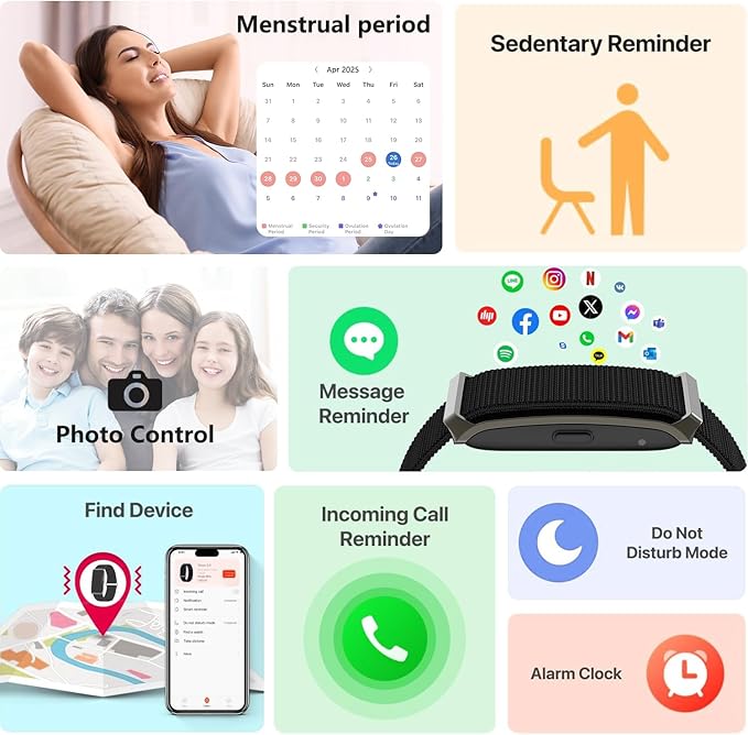 Smart Health Wristband for Women & Men - Activity Fitness Trackers Wearable Blood Pressure Monitor with Heart Rate and Sleep, Step Counter & Calories Tracker, IP68 Waterproof 173 Sport Modes Black