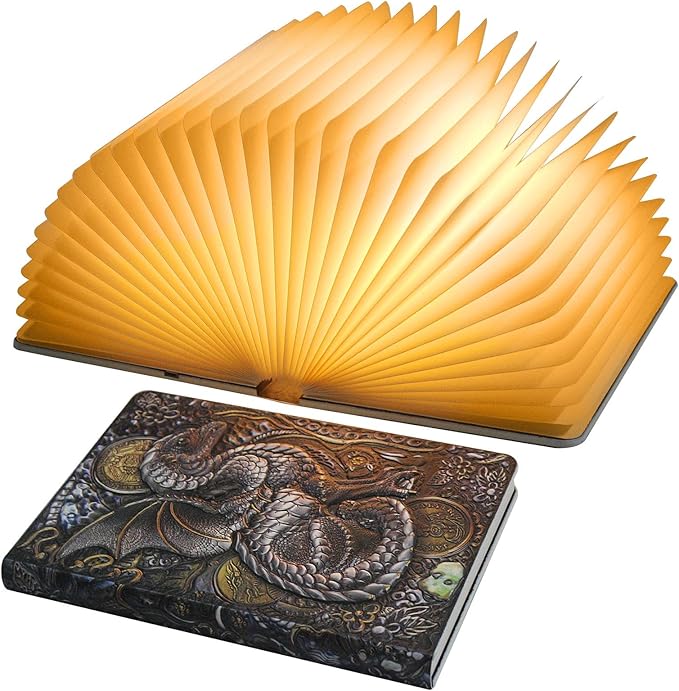 Novelty 3D Dragon Embossed Magic Book Lamp,Personalized Night Light,Sleep aid Machine,Sound Machine for Sleeping， Unique Gifts
