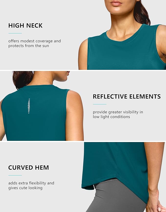 G Gradual Women's Workout Tank Tops Lightweight Sleeveless High Neck Athletic Shirts for Running Gym Tennis Pickleball