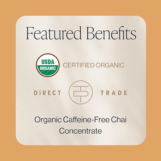 Rishi Tea Turmeric Ginger Chai Latte - Organic Herbal Tea Concentrate with Ayurvedic Ginger, Easy-to-Serve Hot or Iced Caffeine Free Chai Mix - 32 oz Carton, 8 Servings (Pack of 3)