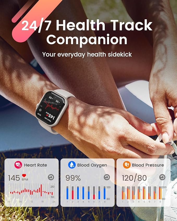 Smart Watch for Women for iPhone&Android: 30 Day+Battery Life, Smart Watch Bluetooth Call with SpO2 Sleep Heart Rate Monitor, IP68 Waterproof,Fitness Tracker with 120+Sport,Reloj Inteligente Gray