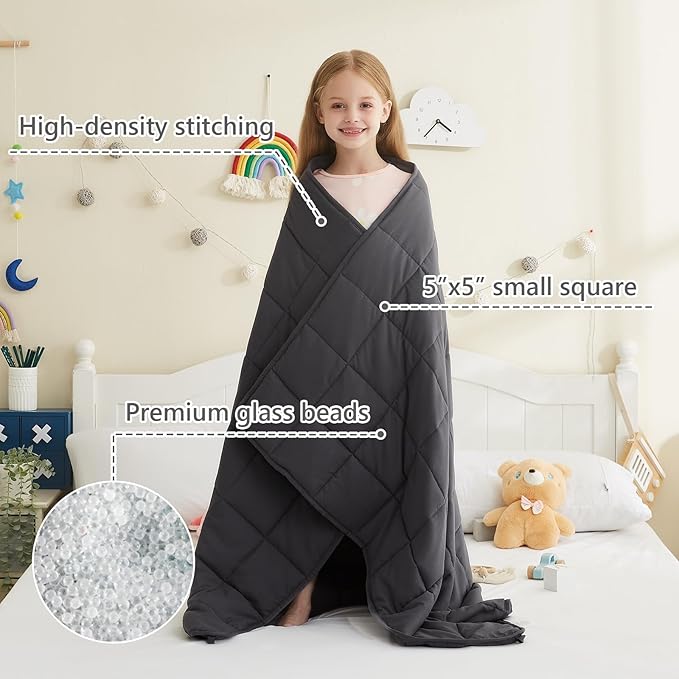 L'AGRATY Weighted Blanket - 36"x48" 3lbs Microfiber Material with Glass Beads Small Blanket for All-Season Summer Fall Winter Soft Thick