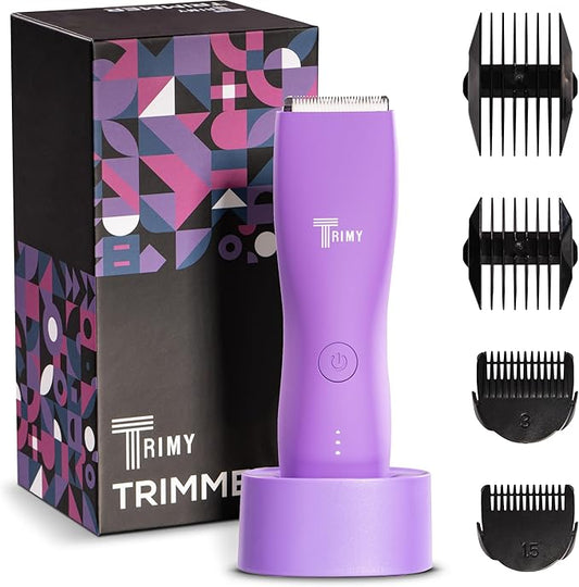 Body Hair Trimmer for Men and Women, Ball and Groin Trimmer, Bikini Trimmer, Pubic Hair, Manscaping, Waterproof, Wireless Grooming, Body Shaver, Manscape (Purple)