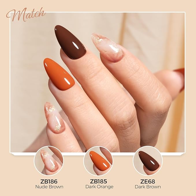 TOMICCA Dark Brown Gel Nail Polish, 15ml Brown Nail Polish, Autumn Winter Color Soak Off UV Neutral Gel Polish for Nail Art Manicure