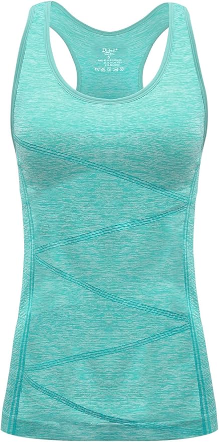 Disbest Yoga Tank Top, Women's Performance Stretchy Quick Dry Sports Workout Running Top Vest with Removable Pads
