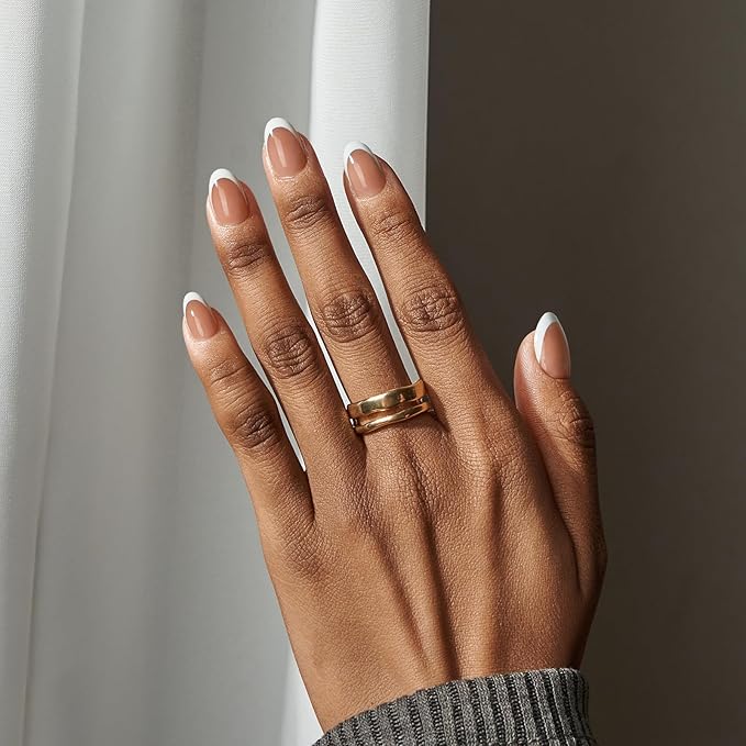 BTArtboxnails French Gel Nail Tips - French Tip Press on Nails Brown Extra Short Almond XCOATTIPS for Nail Extensions