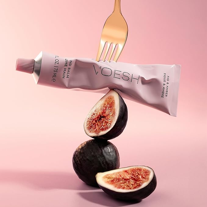 VOESH Vegan Hand Balm Fig & Amber 2.5 oz. – K-Beauty Korean Skincare Hand Cream for Dry Hands – Non-Greasy Fast-Absorbing Moisturizer with Turmeric Mango Butter and Squalane – Travel Size