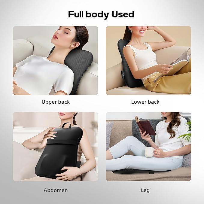 Walking Full Back Massager with Heat,Rechargeable Cordless Back Massager for Pain Relief Deep Tissue,4D Kneading Massage for Shoulders, Neck,for Home Office Car Use,Men's and Women's Gifts
