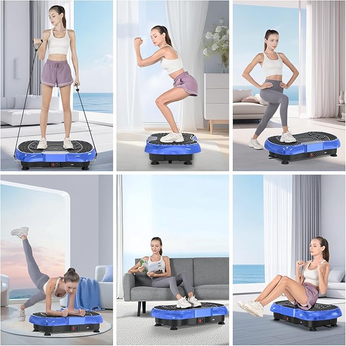 Vibration Plate Exercise Machine for Weight Loss – 100-Speed Platform with Bluetooth Speaker, Remote & Bands, 450 lbs Capacity – Quiet Full Body Workout for Lymphatic Drainage at Home