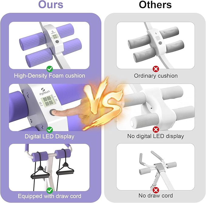 Home Gym Systems Ab Machine, Ab Workout Equipment, Adjustable Ab Trainer Machine for Abs Workout at Home Gym, Foldable, Knee Protection, Abdominal Trainer for Stomach