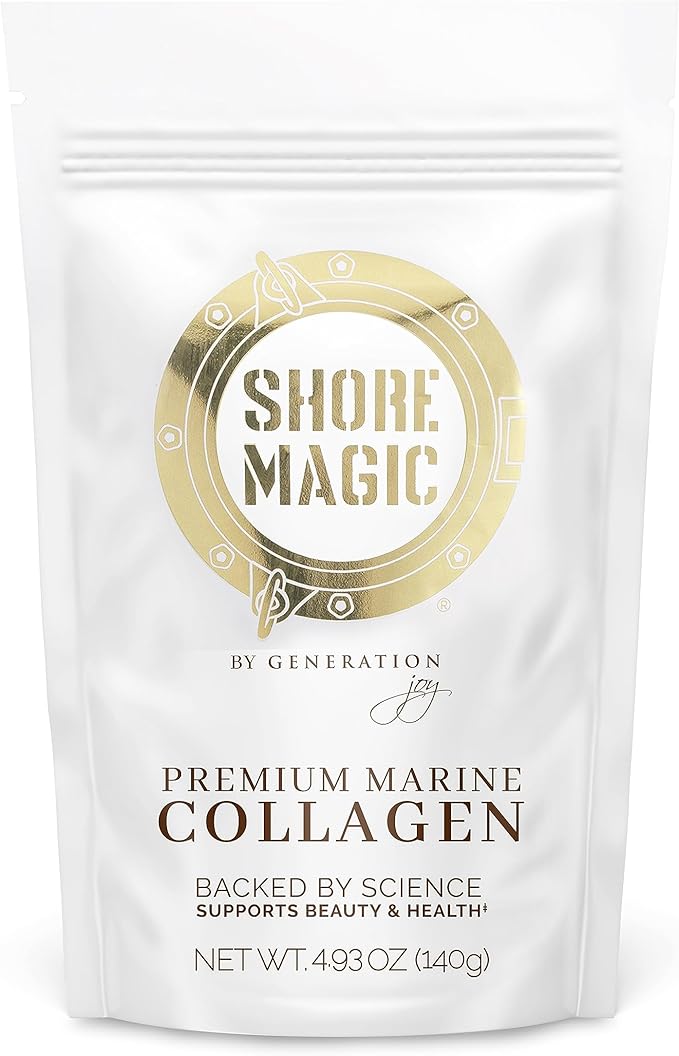 Premium Marine Collagen Powder – Hydrolyzed Type I, II, III & IV Peptides from Wild Fish for Skin, Hair, Nails & Joints, 14 Servings