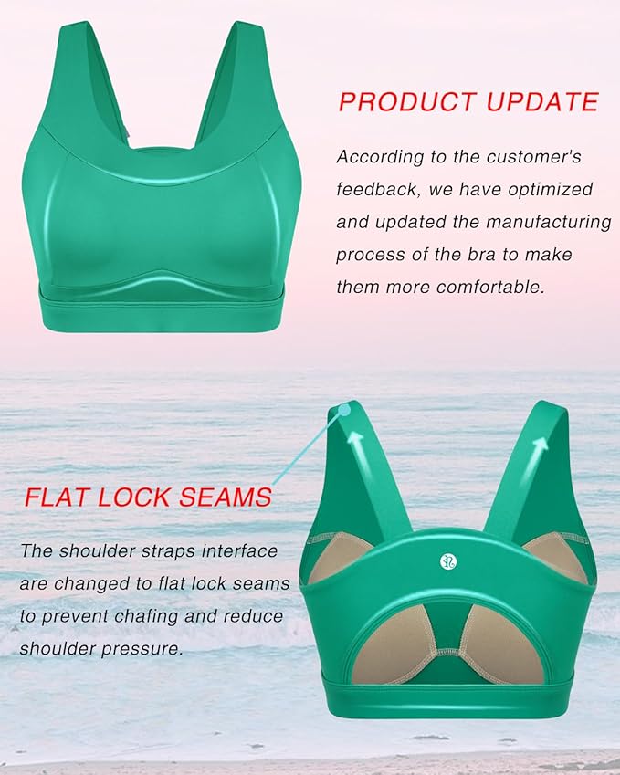 RUNNING GIRL High Impact Sports Bras for Women,Racerback Running Bra Workout Crop Tank Tops Longline Sports Bra Push up