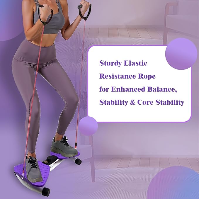 Waist Twister Ab Machine, 330 lbs Capacity, Noiseless Anti-Slip Twist Board with Resistance Bands, Adjustable Tension Knob & Foot Massage, Digital Display Tracks Time, Reps & Calories, Home Core Trainer for Men & Women