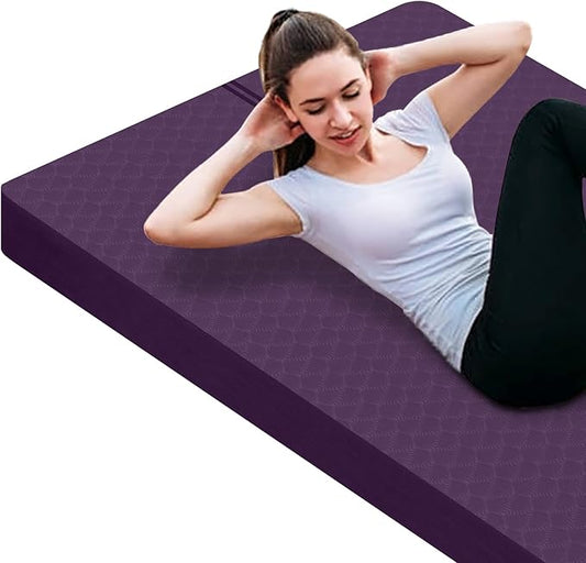 nuveti Large Exercise Mat - 15mm/20mm/30mm Thick Yoga Mat | Workout Mat for Fitness, Yoga, Pilates, Stretching & Floor Exercises for Women & Men with Free Carrying Bag