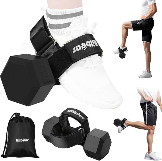 Tibialis Trainer Strap for Shin Splint Relief Exercises,Adjustable Dumbbell Foot Attachment for Hip Flexor Raises,Dumbbell Ankle Strap Relieve Leg Pain Increase Range of Motion