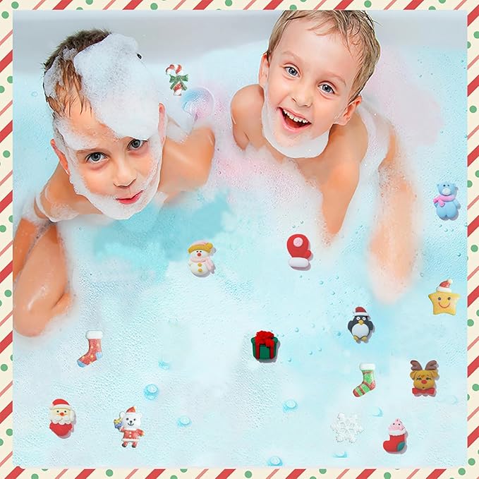 20 Pack Christmas Bubble Bath Bombs，Bath Bombs for Kidswith Christmas Squishy Surprise Inside Kids Girls Boys Women Christmas Stocking Stuffers Gifts