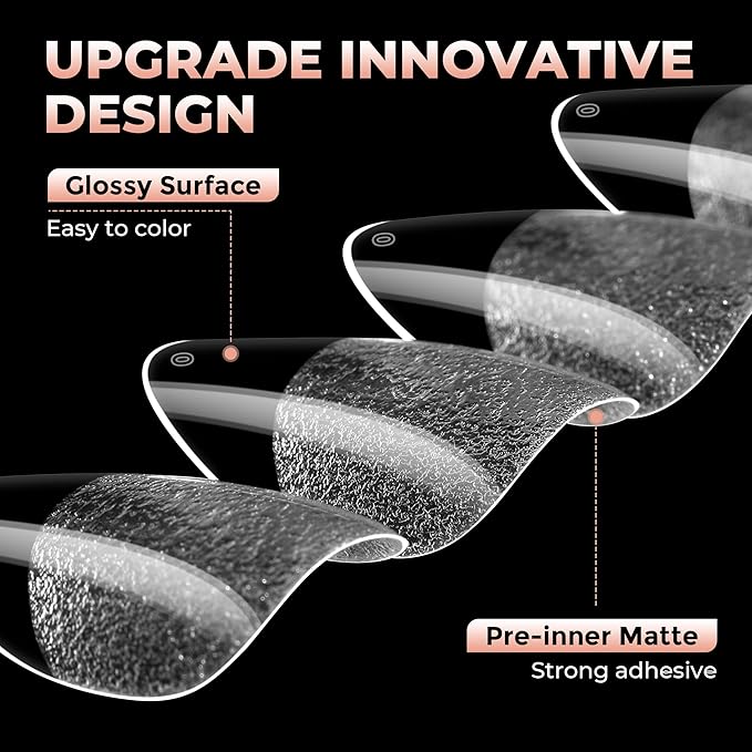 UNA GELLA Short Almond Gel Nail Tips Half Matte Short Almond Gel Nail Tips Full Cover Strong&Lasting Clear Gelly Acrylic False Nails Tips 120pcs DIY Nail Art Salon 12 Sizes for Women