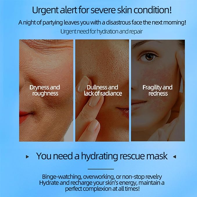 YILIAN Hydrating Face Masks with 5 Hyaluronic Acids & Ceramides, Moisture Barrier Repair, Deep Serum Infused Diatomite Fiber Sheet, Soothing for Tired or Sensitive Skin, 28g x10ea