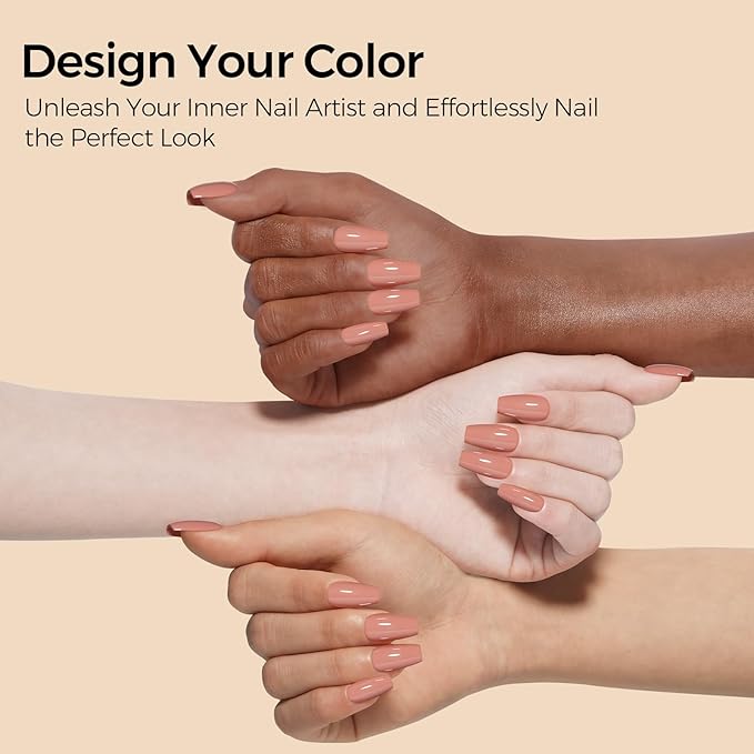 TOMICCA Gel Nail Polish, 15ML Nude Brown Gel Polish, Soak Off UV Cure Light Brown Gel Polish for Manicure Salon DIY Nail Art Design Decoration at Home Gift for Women