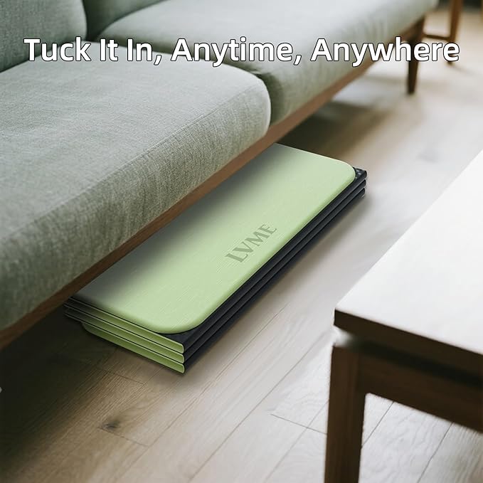 Foldable Yoga Mat, 0.32 inches Thick, SGS Certified, Non Slip, 71 x 24 inches, Foldable for Travel, Pilates, Camping, Environmental Sports Mat, Odorless TPE Material