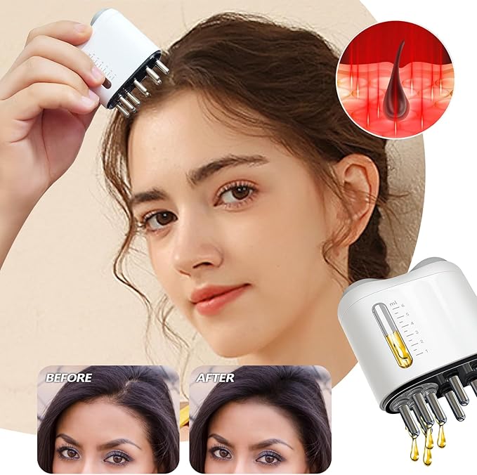 Minoxidil Applicator, Hair Oiling Applicator, Root Comb Applicator，Scalp Oil Dispenser, 2-in-1 Hair Growth Oil Applicator and Scalp Massager for Hair Treatment and Growth