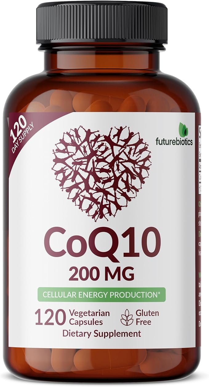 Futurebiotics CoQ10 200 MG Cellular Energy Production, 120 Vegetarian Capsules (Pack of 2)