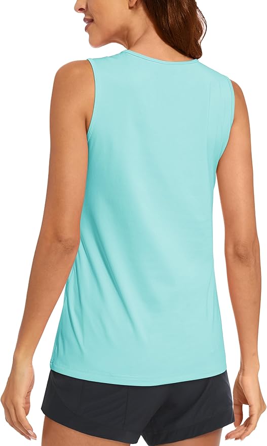 MAGCOMSEN Women's Sleeveless Workout Shirts UPF 80+ Dry Fit Running Wicking Tank Tops Athletic Gym Summer