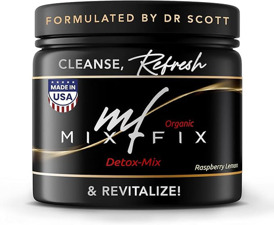 Mix-Fix Full Body Detox for Women & Men – Liver, Colon & Gut Support Drink – Full Spectrum Detox Powder Supplement – Milk Thistle, Turmeric & Beetroot – Digestive Health & Energy – 30 Servings