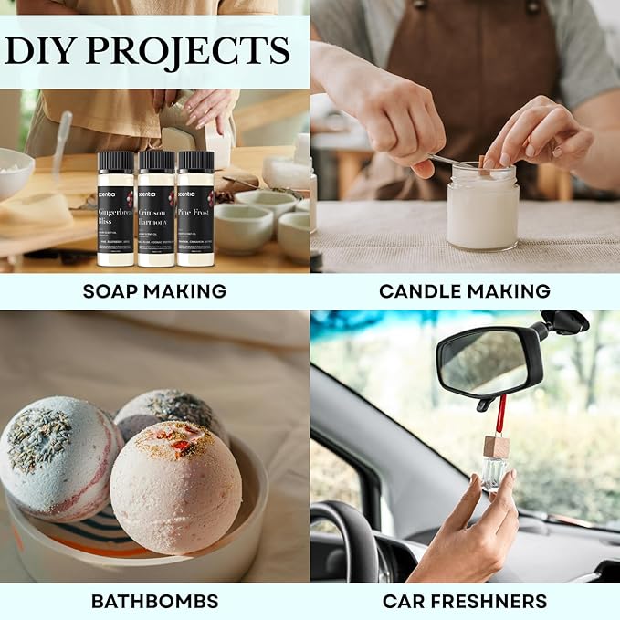 Christmas Fragrance Oil Set – Winter Essential Oils for Diffusers & Candle Making – Pine Frost, Gingerbread Bliss & Crimson Harmony – Holiday Gift Set – Made in USA – 3×20ml (2.03 fl oz)