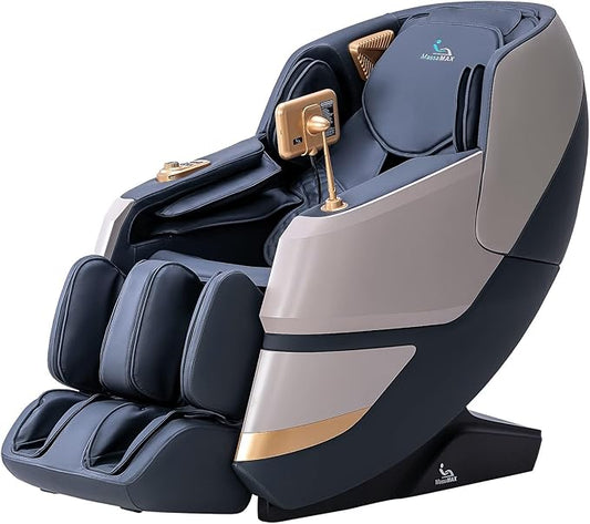 MassaMAX MT339 4D Massage Chair, Full Body Shiatsu Recliner with Auto Extendable Footrest, Zero Gravity, SL Track, Deep Yoga Stretch,15 Modes, AI Voice Control, Foot Rollers, and Heating (Magic Black)