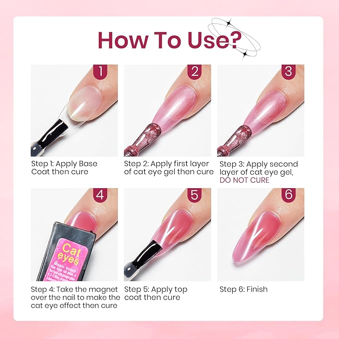 24 Colors Cat Eye Gel Nail Polish Set, Summer Magnetic Nail Gel Polish Silver Nude Pink Blue Cateye Gels for Nails Varvish Home DIY