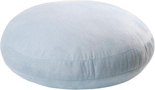 Round Throw Pillow for Kids 16x16 100% Down-like Polyester Filling Super Soft Cushion Ultra Fluffy Feather-like Touch Decorative Round Floor Pillow for Couch Bed Sofa, Light Blue, 1 Piece