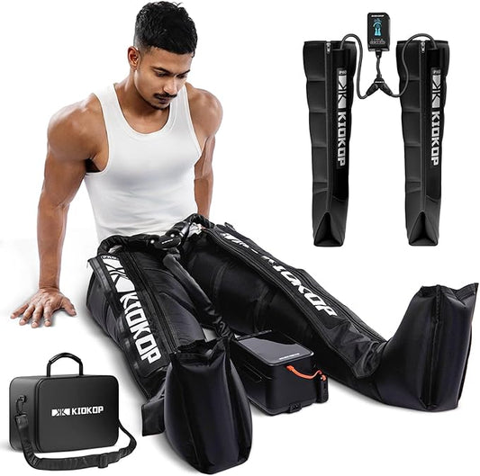 Air Compression Recovery System with Sequential Compression Full Leg Massager Recovery Boots 8 Levels 4 Modes Portable Foot Massager Leg Massage Relax for Athletes Black Large Size(Height:185-195CM)