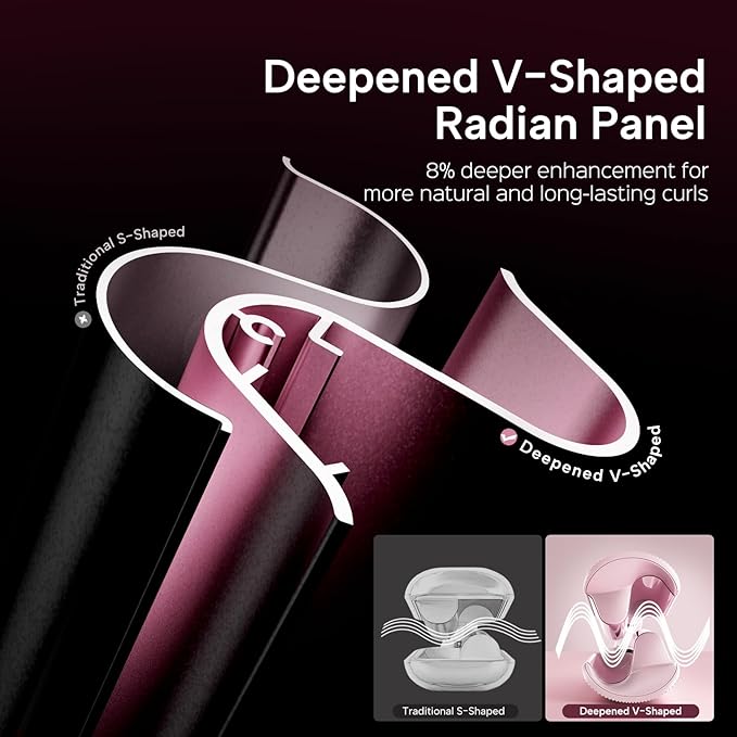 Crimper Waver Tool LENA S17S for Short Hair, Compact Styler with Titanium Barrel, Fast Heating, Adjustable Temp, Anti-Scald Design, Auto Shut-Off, Negative Ions, Pink