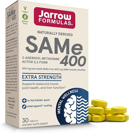 Jarrow Formulas® Same 400 mg, Supports Joint Health, Liver Function, Brain Metabolism, 30 Tablets, Up to a 30 Day Supply