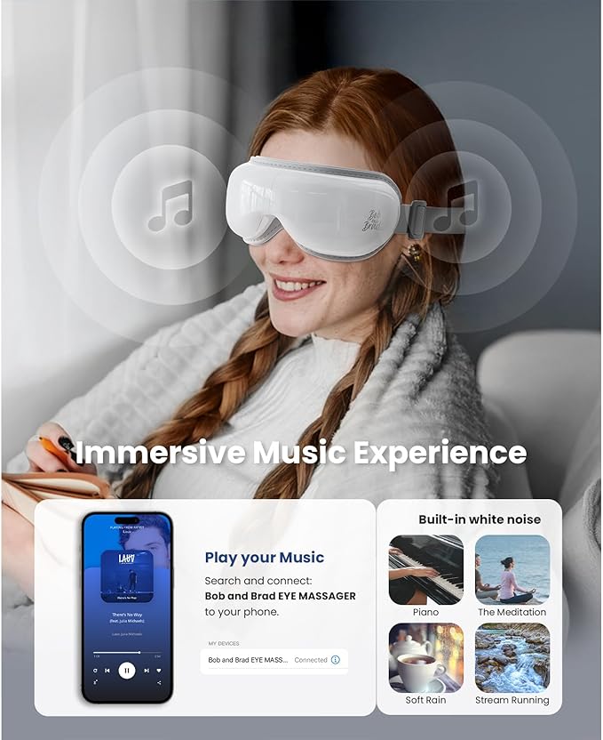BOB AND BRAD Eye Massager with Heat and Cooling, EyeOasis 3 Eye Mask for Migraine FSA Eligible/HSA Eligible, Heated Face Massager for Dry Eye Strain Relief Improve Sleep, Birthday Gifts for Women Men