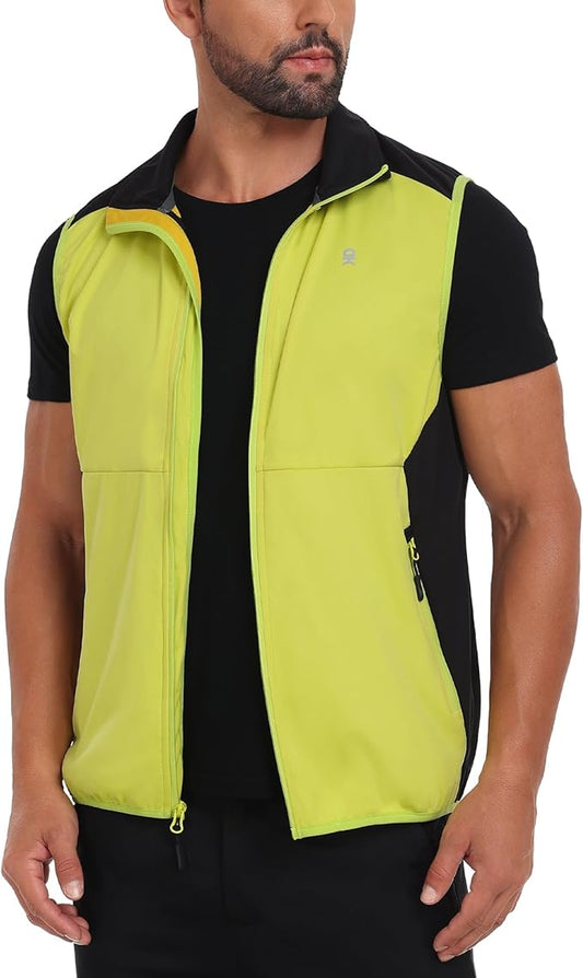 Little Donkey Andy Men's Water-resistant Outerwear Vests, Stretch Windproof Vest for Cycling, Running, Golf