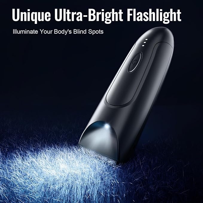 CLEVEB Body Hair Trimmer for Men & Women, Waterproof Rechargeable, Length Adjustable, Multifunctional Shaver with LED Indicator