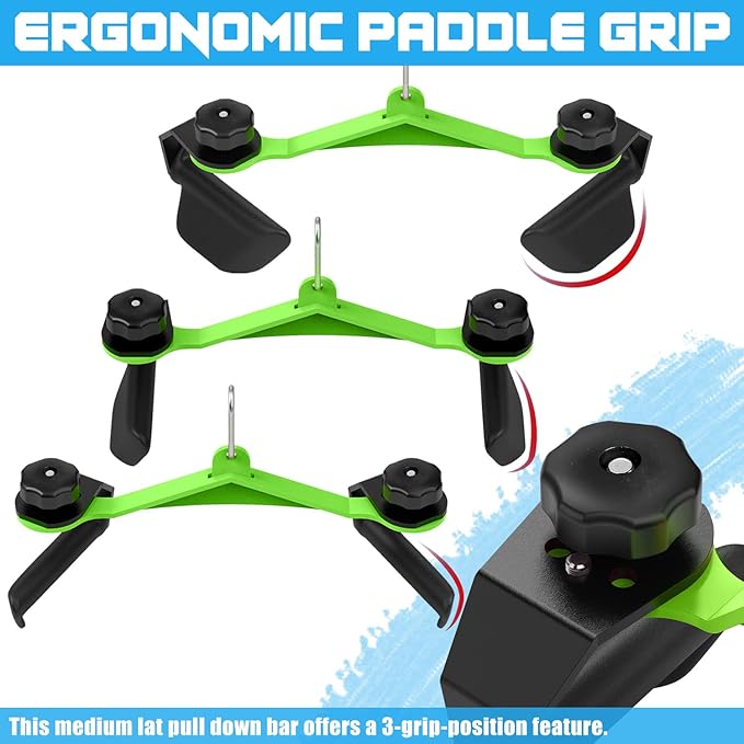 KORIKAHM Adjustable Lat Pull down Bar, Cable Machine Attachments for Gym, Home Gym Fitness T-bar Row Pulldown Attachments, Lat Pull Down Machine Wide Grip Neutral Grip Handle