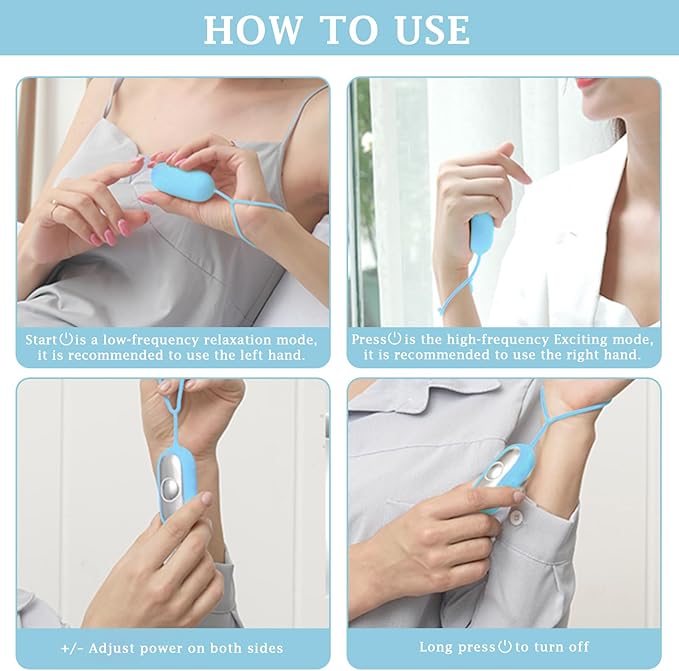 Compact Handheld Sleep Aid Device - Relaxation Tool for Improved Sleep, Mood & Focus, Adjustable Massage Intensity, Portable & Easy to Carry（Blue）